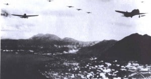 battle of hong kong japanese planes attacking hong kong WWII