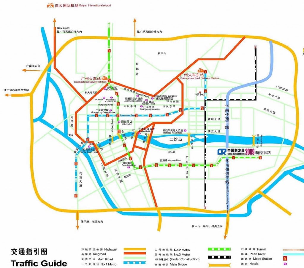 Shenzhen major street map 1024x904 Shenzhen maps