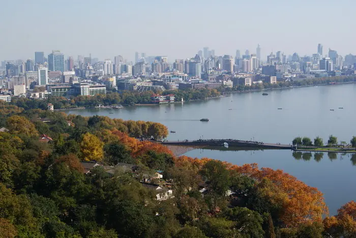 Overlooking the West Lake in Hangzhou