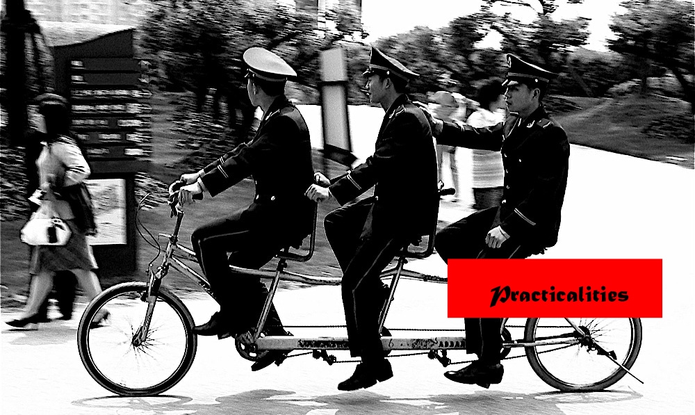 funny china men riding bicycle