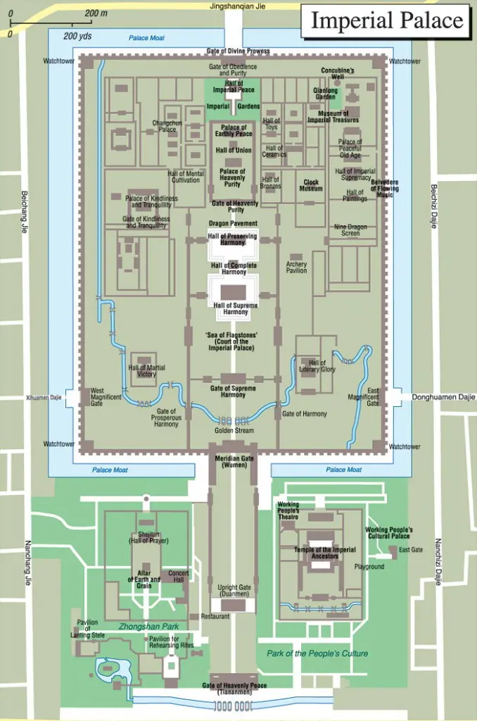 Map of Forbidden City (Beijing China)