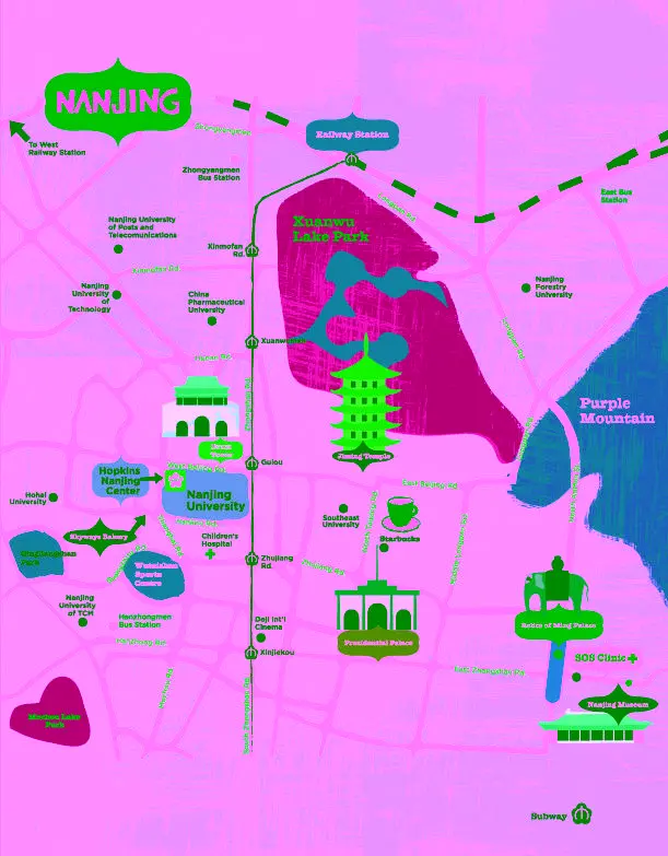 Nanjing top tourist attractions map
