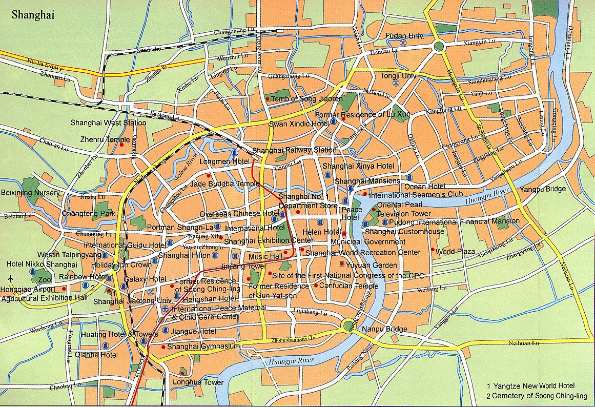 Shanghai metro area travel map 2012-2013