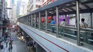 An escalator in Hong Kong