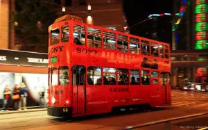 A tram in Hong Kong