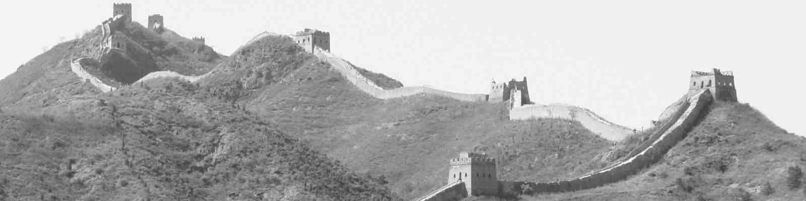 The Great Wall of China black and white photo