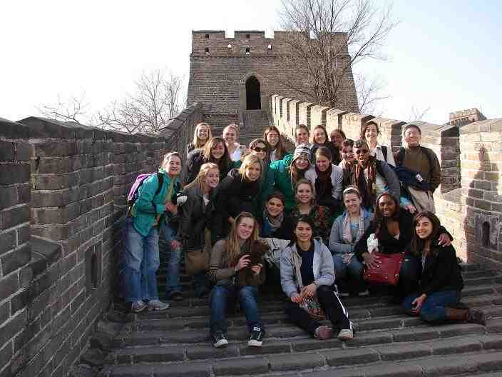 A tour group on the Great Wall of China