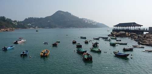 A fleet of boats on Stanley seaside
