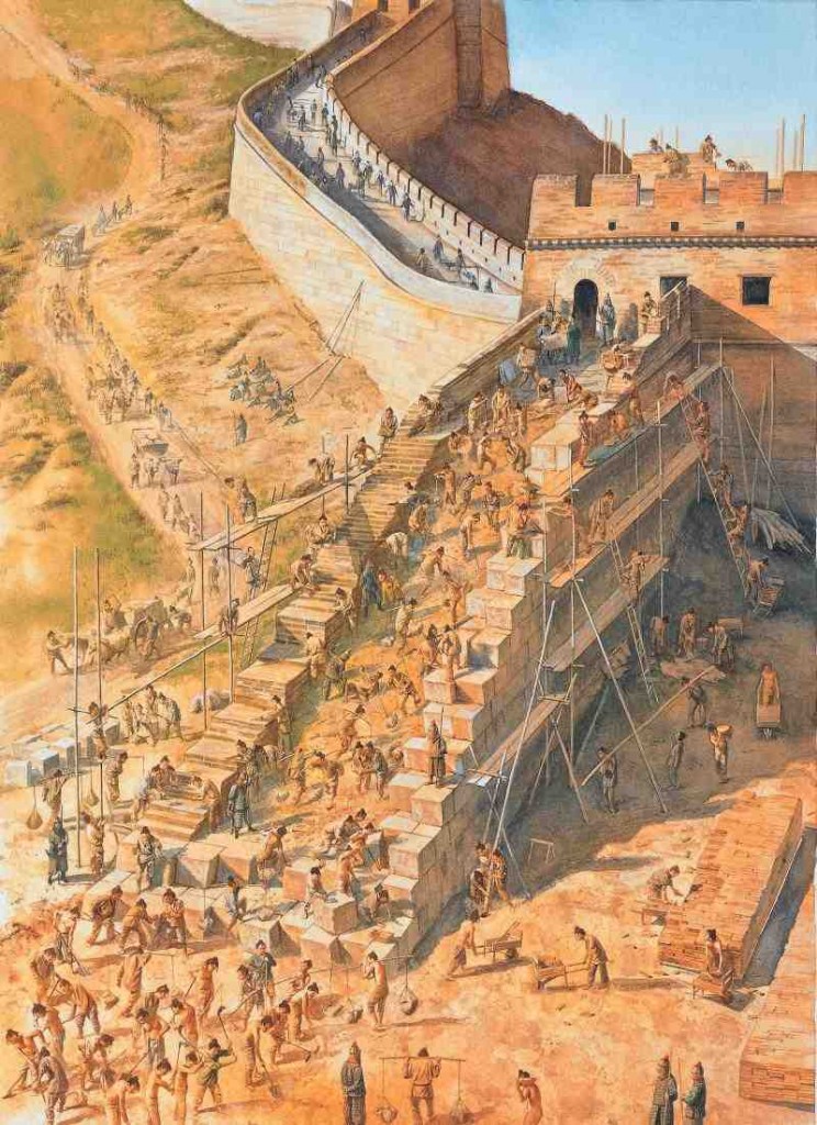 The building of the Great Wall of China