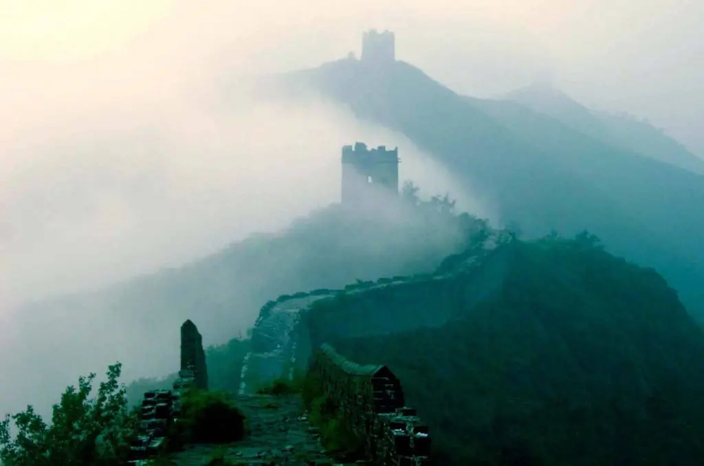 The Great Wall of China in fog