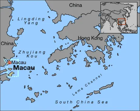 Macau and HK area map