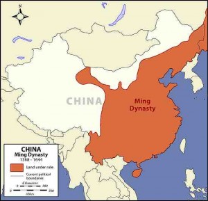 Map of China displaying the land under rule during the Ming Dynasty