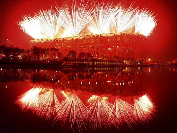 Firworks during the opening ceremony of the 2008 Beijing Olympics