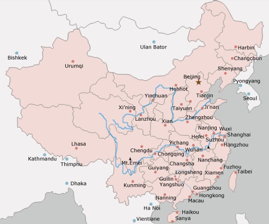 Major Chinese Cities Downloadable & Printable Map | China Mike