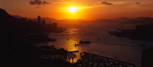 Picture of Hong Kong during a sunset 