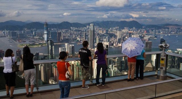 A view of the Hong Kong skyline