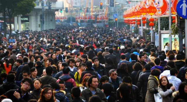 A snapshot of the busy crowd inChina 