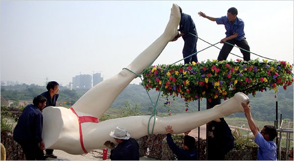 The statue in Love Land, a sex theme park in Chongqing. 