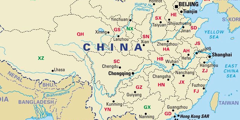 Free Physical Maps of China (Downloadable) | Free World Maps