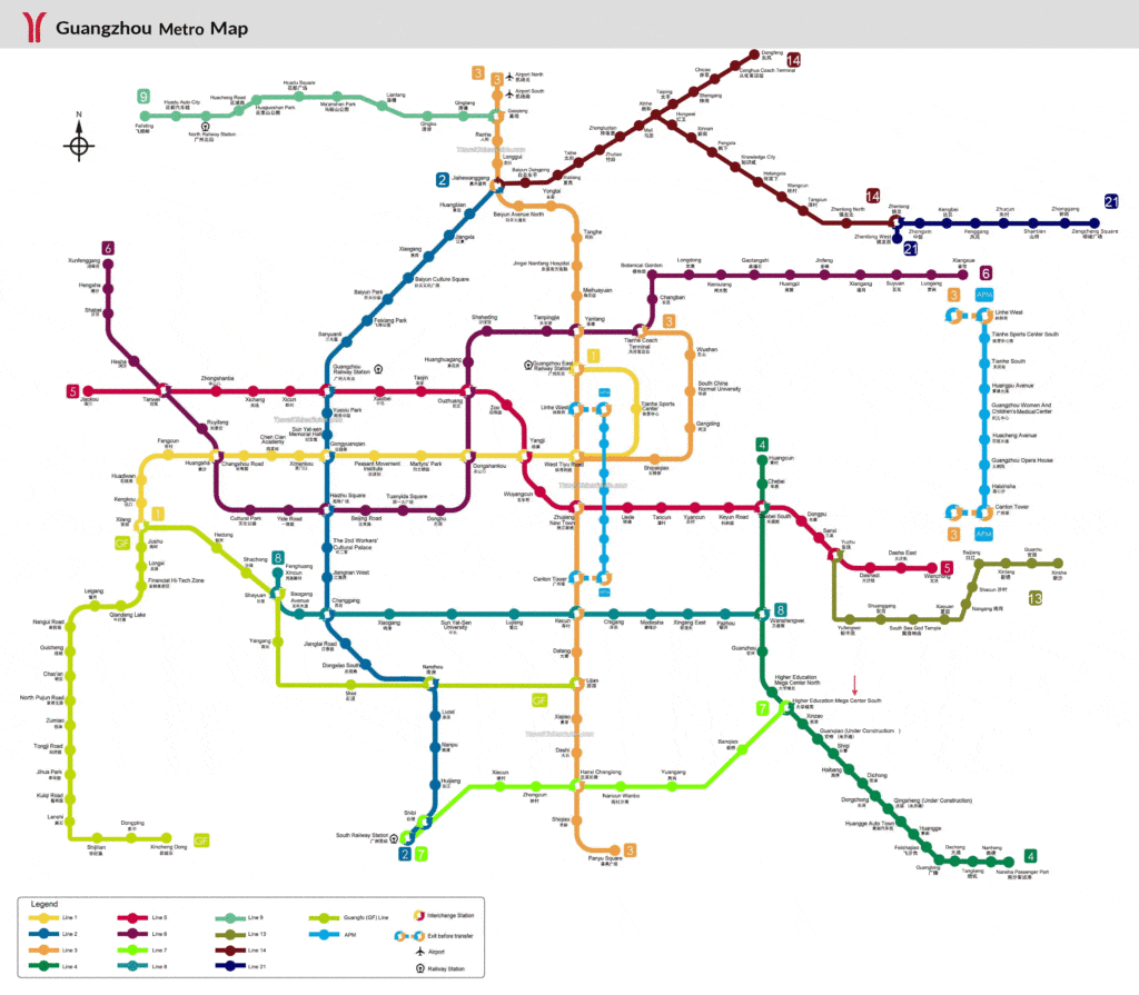 Guangzhou Metro Map / Subway Map